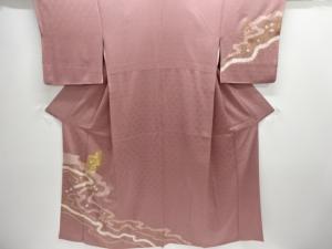 絞り流水に草花模様刺繍訪問着